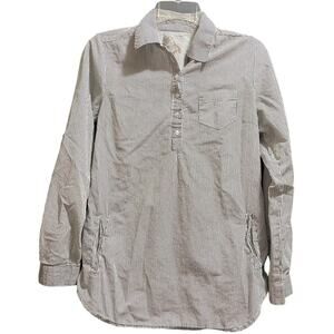 Prototype New York Black White Pin Strip Long Sleeve Blouse Size Small